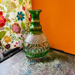 Vintage Cut Colored Glass Vase (Den)