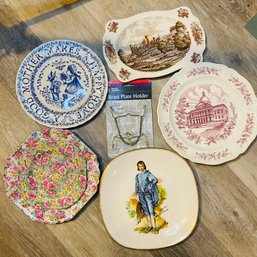 Assorted Decorative Plates With One Unopened Plate Hanger (Basement 1)