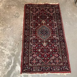 Vintage Red Patterned Area Rug - Approx. 2.5' X 5.5' (Basement)