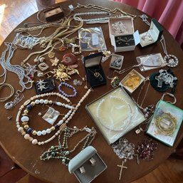 GIANT Lot Of Beautiful Costume Jewelry, Some Vintage, Incl. Sterling (B1)