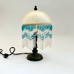 Vintage Glass Beaded Table Lamp (Living Room)