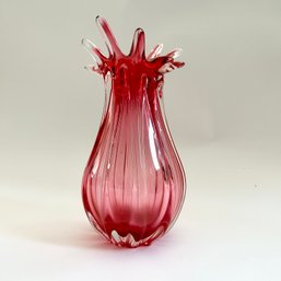 Gorgeous Vintage Czech Handblown Glass Decorative Vase (Living Room)