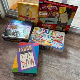 Board Game Lot, Including BINGO, Taboo, SceneIt, Yahtzee, Etc (LR)