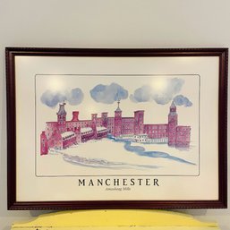 Manchester Amoskeag Mills Framed Watercolor Print By Jean Tallman  (Office)