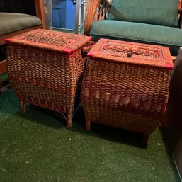Pair Of Sewing Baskets With Contents (basement)