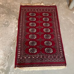 Vintage Red Patterned Area Rug - Approx. 2.5' X 4' (Basement)