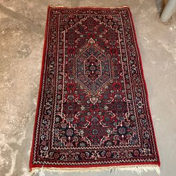 Vintage Red Patterned Area Rug - Approx. 3' X 5' (Basement)