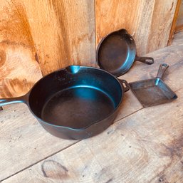 Trio Of Cast Iron Griswold Skillet Pans (Barn)