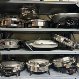 Three Shelves Of ELECTRIC SKILLETS (right)