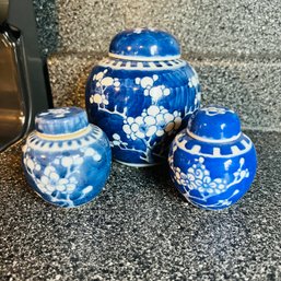 Antique Chinese Ginger Jar Set (kitchen)