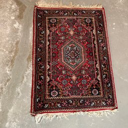 Vintage Red Patterned Area Rug - Approx. 2' X 3' (Basement)