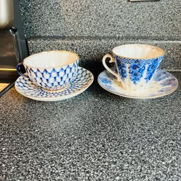Pair Of Vintage Russian Porcelain Tea Cups (kitchen)