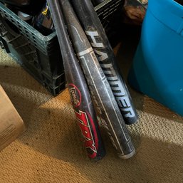 Trio Of Metal Youth Baseball Bats (basement)