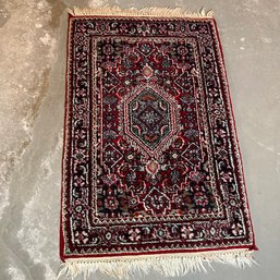 Vintage Red Patterned Area Rug - Approx. 2' X 3' (Basement)