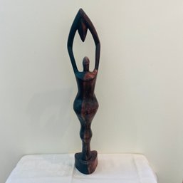 28' Tall Woman Statue Hand Carved Wood, From South Africa (DR)