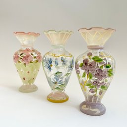 Set Of 3 Vintage Handpainted Tracy Porter Bud Vases (living Room)