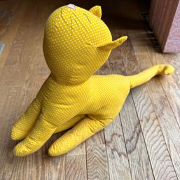 Cute Yellow Polka-Dotted Stuffed Cat (DR)