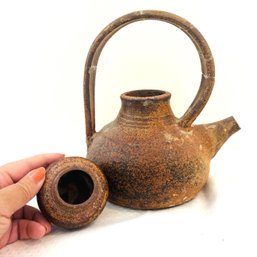 Ceramic Lidded Teapot With Handle, As Is (DR)