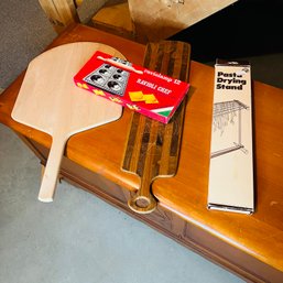 Cutting Board, Pizza Paddle, Pasta Drying Stand And Ravioli Maker (Zone 2)