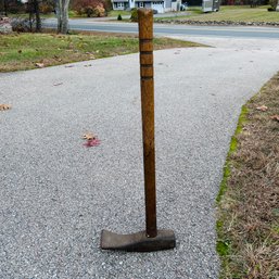 Vintage Fireman's Axe Or Bead Breaking Hammer, 29' Tall (shed)