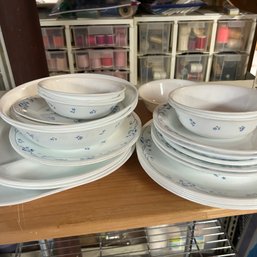 Collection Of CORELLE Provincial Blue Vintage Bowls & Plates (RIGHT)