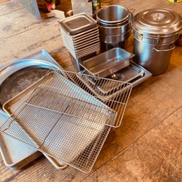 Nice Selection Of Sheet Pans, Cooling Racks, Pots, Sauce Pans & Covers (Barn)