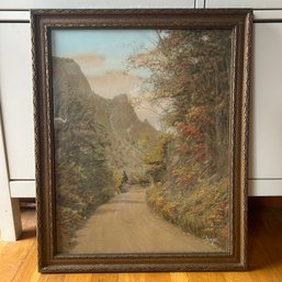 Vintage Framed Landscape 'the Sawyer Pictures' Concord NH 'up Thro Dixville Notch' (DJC)