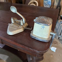 Vintage Marvel Two-Hole Punch And Swing-A-Way Ice Crusher (Barn)