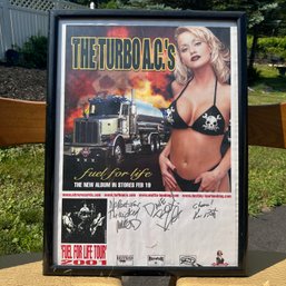 Autographed THE TURBO A.C.'S Poster, Framed, Punk Rock