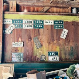 Assortment Of Vintage License Plates (barn)