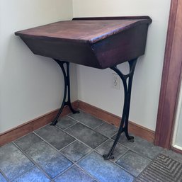 Antique School Desk And Contents Inside Entry