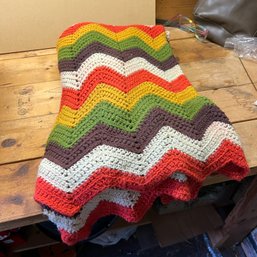 Vintage Crochet Throw Blanket (attic)