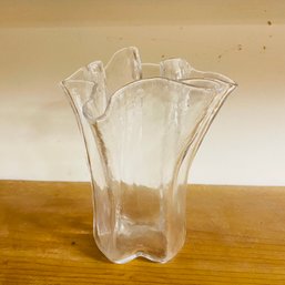 Beautiful Irregular Fluted Glass Vase - Possible Vintage Piece (Basement Workshop)