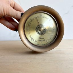 Vintage Brass ESAL German Thermometer, Celsius (IS)