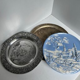 Three Decorative Christmas Plates (NK)