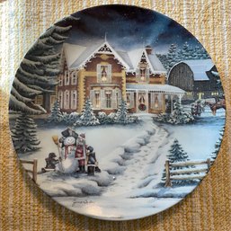 Christmas Memories Collection Plate 'Finishing Touches' W/ Cert. Of Authenticity
