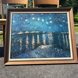 Framed Reproduction Of Van Gogh's Starry Night Over The Rhone, Paperboard Framed Art