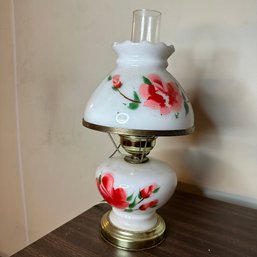Vintage Painted Floral Lamp (Basement)