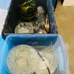 Vintage And Antique Glassware Lot With Some Metal Pieces (garage Left)