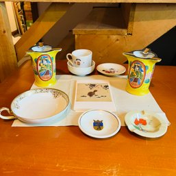 Assortment Of Vintage Japanese Ceramics And Postcards (Zone 2)