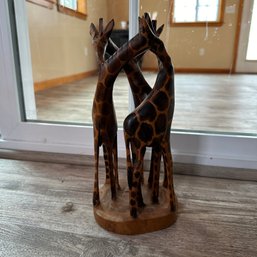 Wooden Giraffe Statue Hand Crafted In Kenya (LR)