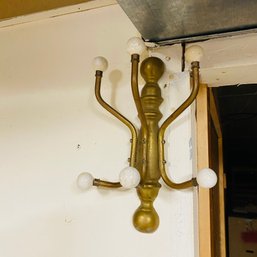 Brass And Ceramic Wall Mounted Coat Rack (Basement Workshop)
