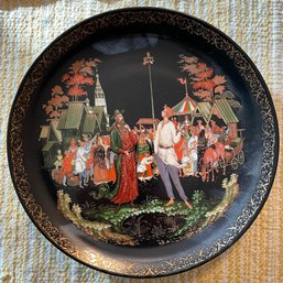 Russian Legends Collection Plate 'The Priest And His Servant Balda' W/ Cert. Of Authenticity (a11)