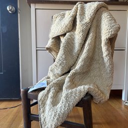 Vintage Handwoven Cotton Chenille Throw Blanket By Artist Diane Jackson Cole (DJC)