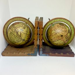 Pair Of Small, World Globe Book Ends (SA2)