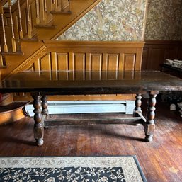 Large Vintage Solid Wood Drop Leaf Table (entry)