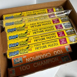 WOW! Vintage Broom Hilda Jigsaw Puzzle Lot - Some New! (NK)