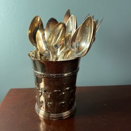 Cup With Vintage Spoons And Knives (LR)