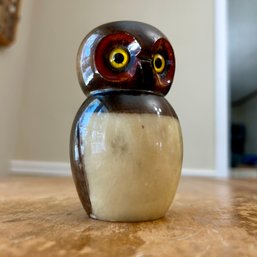 Vintage Italian Alabaster Owl Figurine (BR)