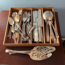 Vintage Cutlery Assortment With Serving Pieces (LR)